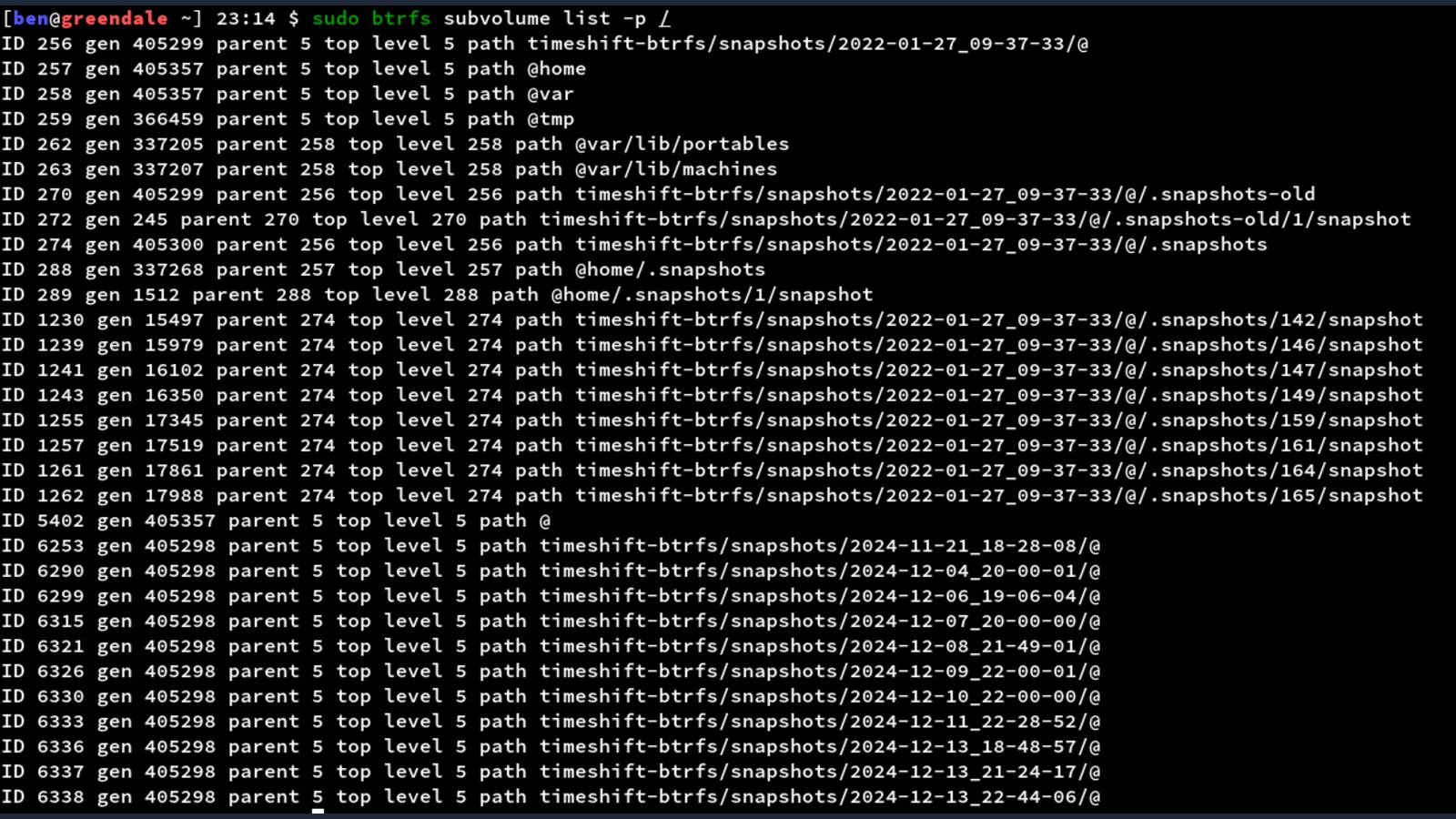 Diagramm das Btrfs-Subvolumes und Copy-on-Write-Snapshots zeigt