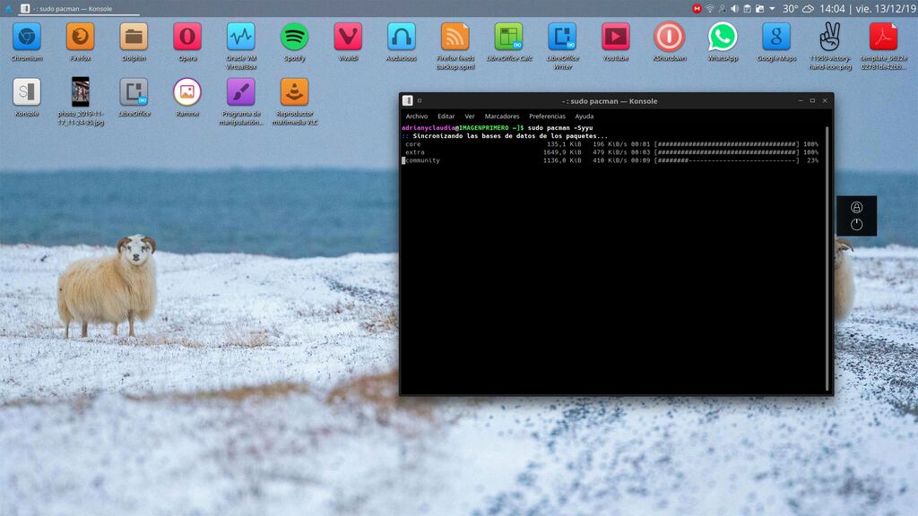 Linux-Terminal mit pacman -Syu Update-Ausgabe