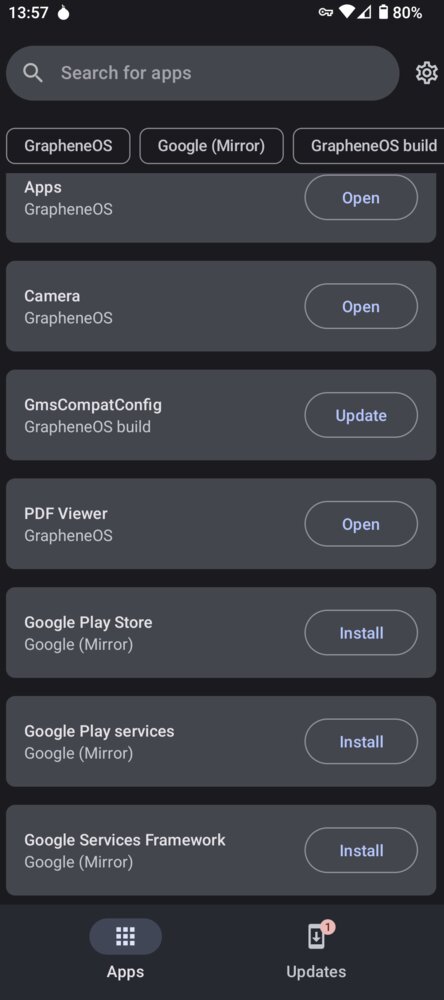App-Uebersicht und Berechtigungssteuerung in GrapheneOS