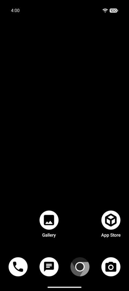 Startbildschirm von GrapheneOS auf einem Pixel