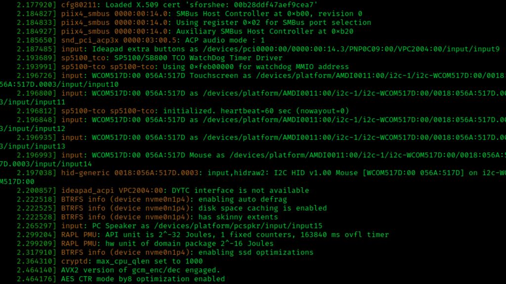 Bootmeldungen des Linux-Kernels in der Konsole