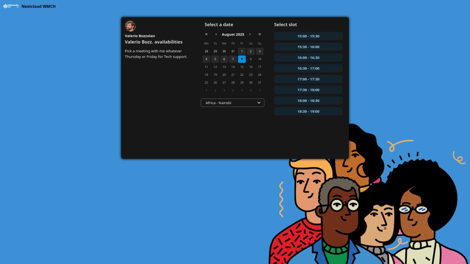 Nextcloud Web-Oberflaeche mit Kalender-Funktion und eingetragenen Terminen