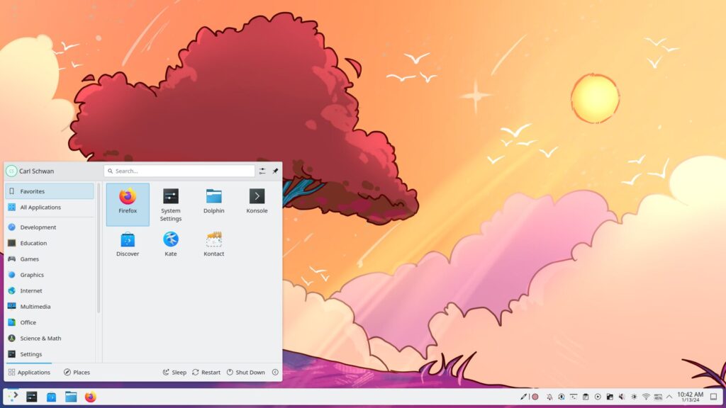 Moderner KDE-Plasma-Linux-Desktop als Windows-10-Alternative